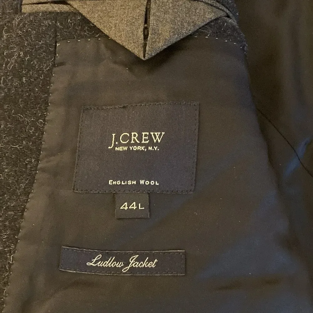 J.Crew Ludlow Slim-Fit Mens Jacket in English Wool Navy Tweed. Size 44 Long.
